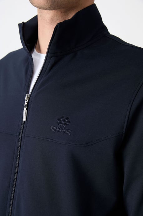 Herren Relaxed Fit Sweatshirt mit Reißverschlusskragen und Hose Set - Image 4