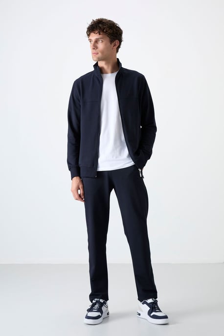 Herren Relaxed Fit Sweatshirt mit Reißverschlusskragen und Hose Set - Image 6
