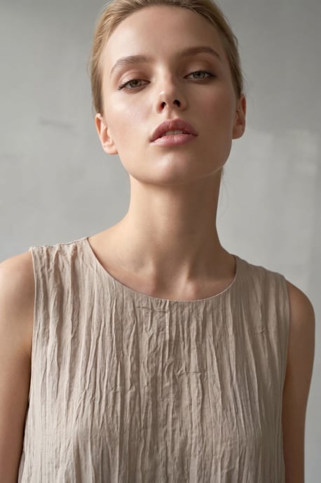 Lässiges Mini-Kleid aus strukturiertem Lyocell - Image 4