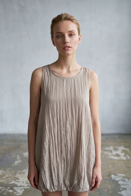 Lässiges Mini-Kleid aus strukturiertem Lyocell - Image 5