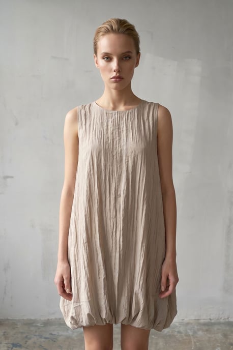 Lässiges Mini-Kleid aus strukturiertem Lyocell - Image 6