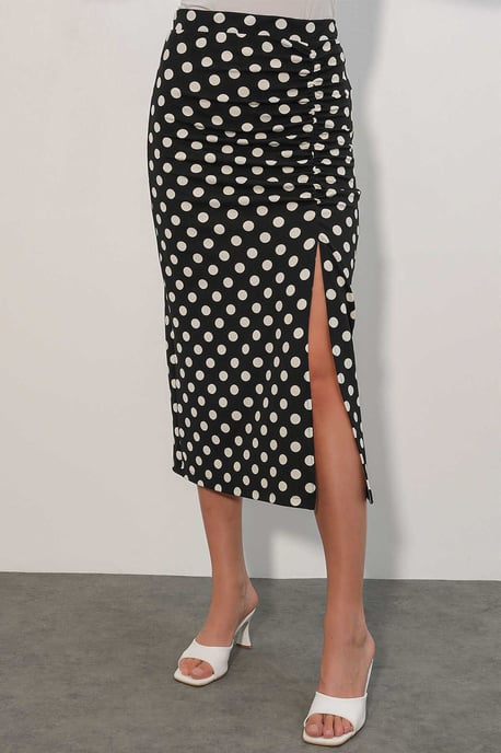 Hochtaillierte Polka Dot Midi-Rock - Image 2