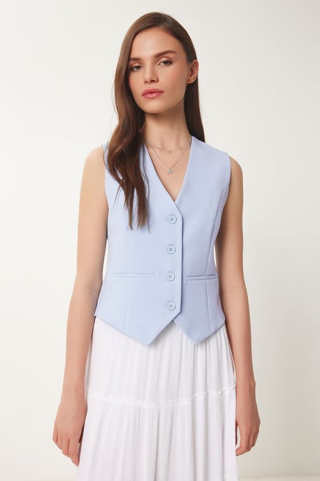 Crop-Button-Weste - Image 1