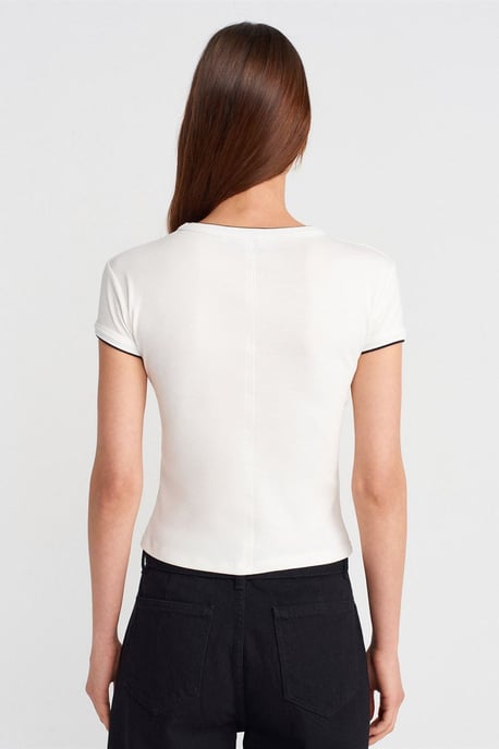 Damen Slim Fit Baumwoll-Crop-T-Shirt - Image 2