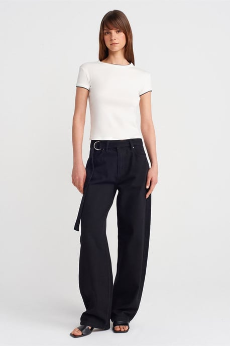 Damen Slim Fit Baumwoll-Crop-T-Shirt - Image 4