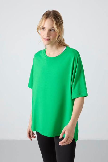 Oversized Baumwoll-Modal Rundhals-T-Shirt - Image 2