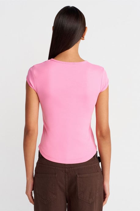 Damen Slim Fit Baumwoll Rundhals T-Shirt - Image 2