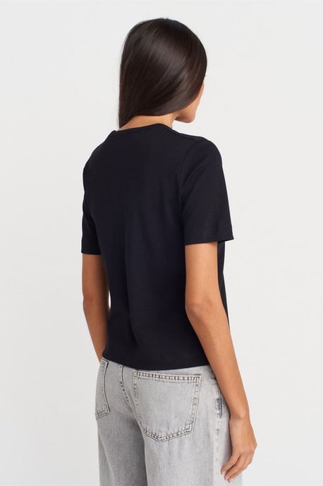 Damen Baumwoll V-Ausschnitt T-Shirt - Image 2