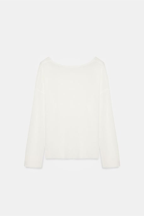 Damen V-Ausschnitt Rippstrickpullover - Image 6