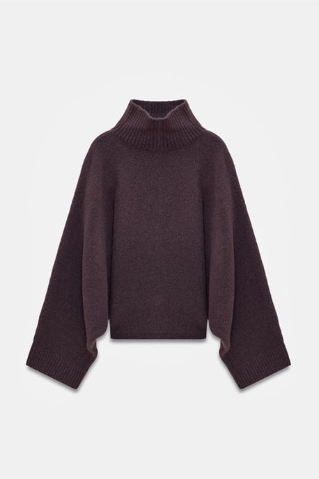 Übergroßer gerippter Rollkragenpullover - Image 5