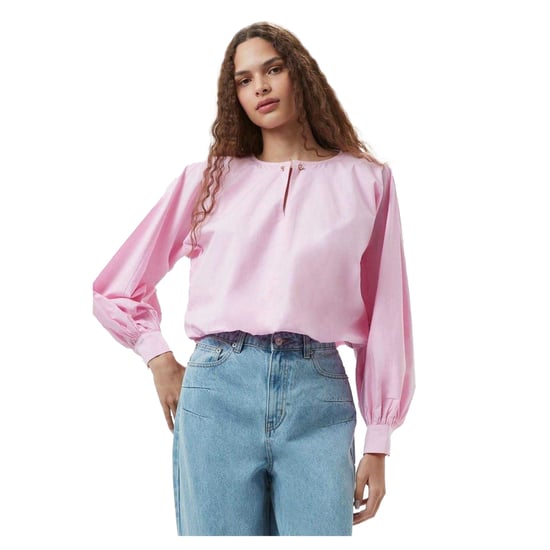 French Connection - "Cambria" Bluse für Damen, Tropfenausschnitt, Ballonärmel (Bubblegum Rosa) - Image 1