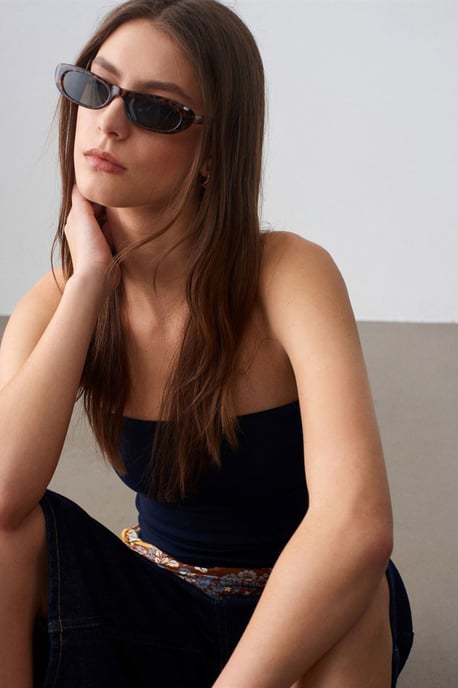 Trägerlose Bodycon Bandeau-Bluse - Image 1