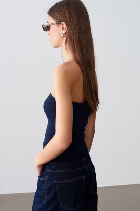 Trägerlose Bodycon Bandeau-Bluse - Image 2
