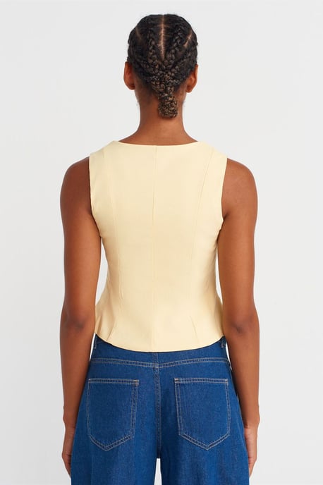 Taillierte ärmellose Bluse mit quadratischem Ausschnitt - Image 2