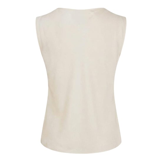 Boss - Bluse für Damen, Wasserfallausschnitt, Muschel, Ärmellos (Weiß) - Image 2
