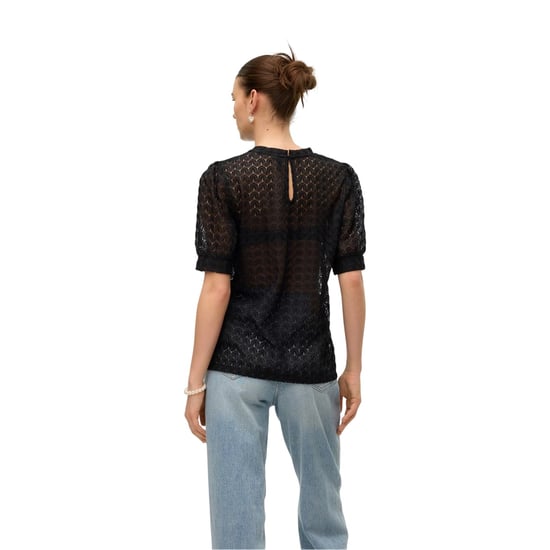 Vero Moda - Bluse für Damen, Rundhalsausschnitt, leger (Schwarz) - Image 3
