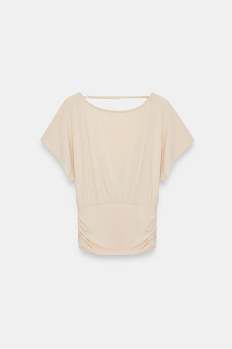 Damen Modal-Mix Cut-out Rundhalsausschnitt Bluse - Image 5