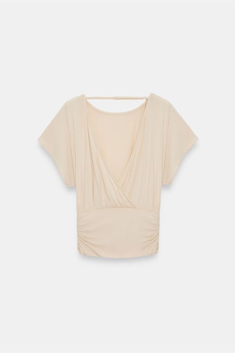 Damen Modal-Mix Cut-out Rundhalsausschnitt Bluse - Image 6