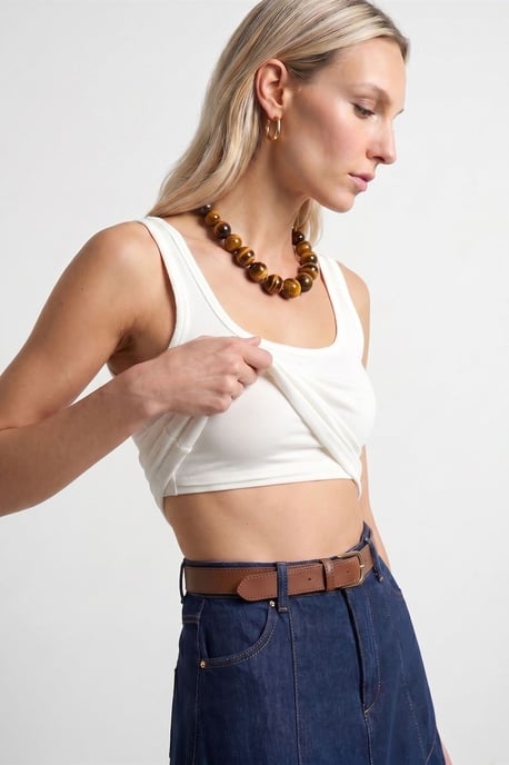 Slim Fit Ärmellose Jersey Cami Bluse - Image 5