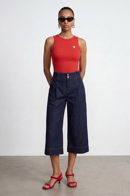 Bestickte ärmellose Slim-Fit-Jersey-Bluse - Image 4