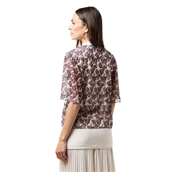 French Connection - Bluse für Damen, Krawatten-Kragen, Puffärmel (Hellrosa) - Image 4