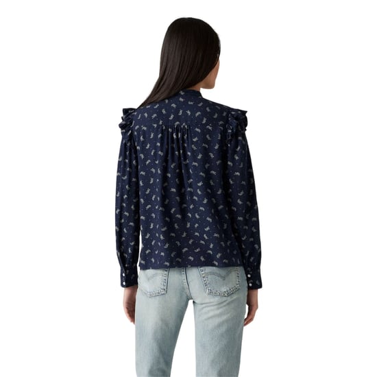 Levis - "Gianna" Bluse für Damen, Stehkragen, Rüschen (Marine) - Image 3