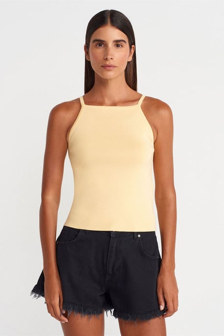 Slim Fit Halterstrickbluse mit Schleifendetail - Image 1