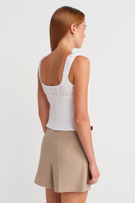 Taillierte ärmellose Bluse mit Krawattenvorderseite - Image 2