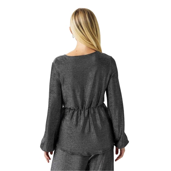 Biba - Bluse für Damen, Front mit Knoten, Metallic (Silber) - Image 3