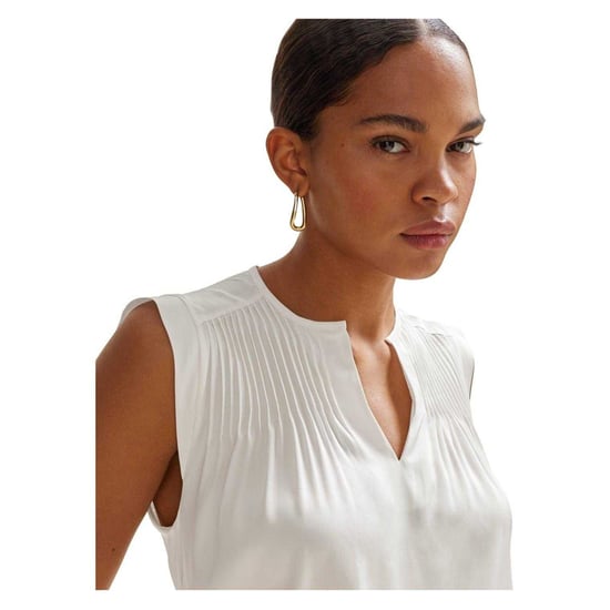 Boss - Bluse für Damen, Hals Kerbe, Regulär (Weiß) - Image 3
