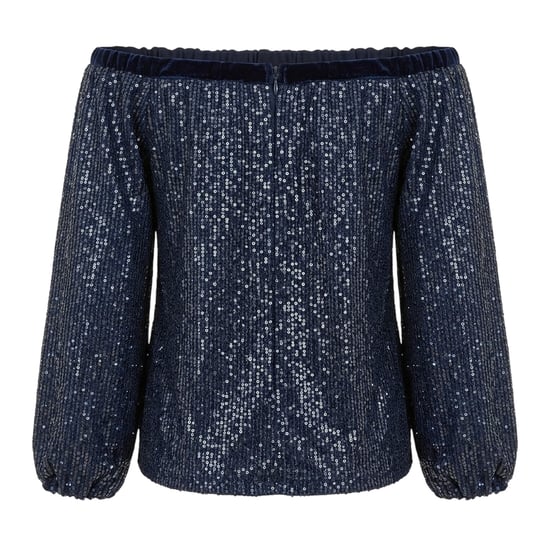 Yumi - Bluse für Damen, Schulterfrei (Marine) - Image 2