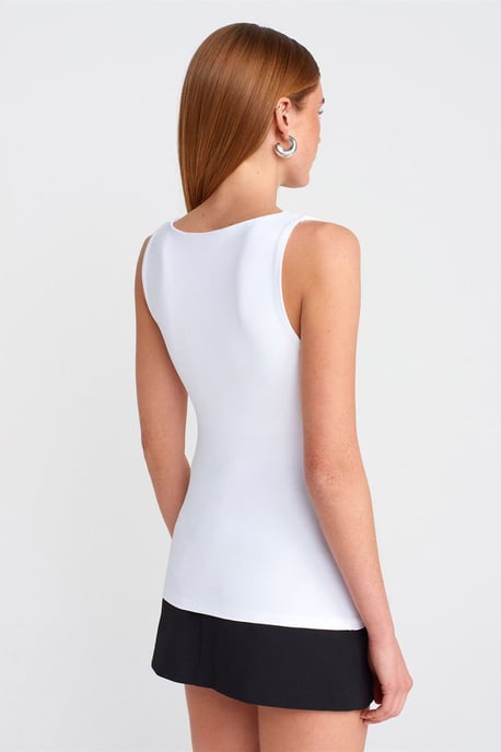 Ärmellose Slim-Fit Jersey-Bluse mit Quadrat-Ausschnitt - Image 2