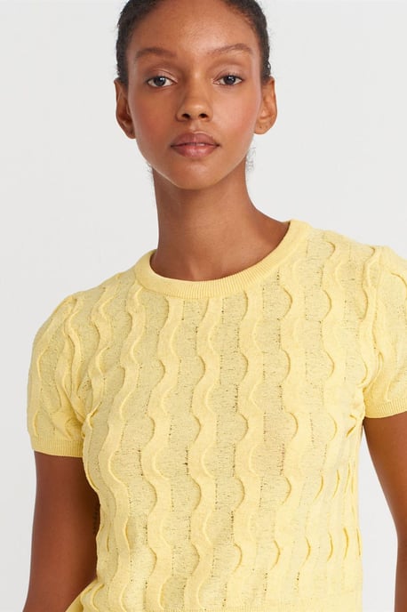 Strukturierte Ripp-Crop-Bluse - Image 3