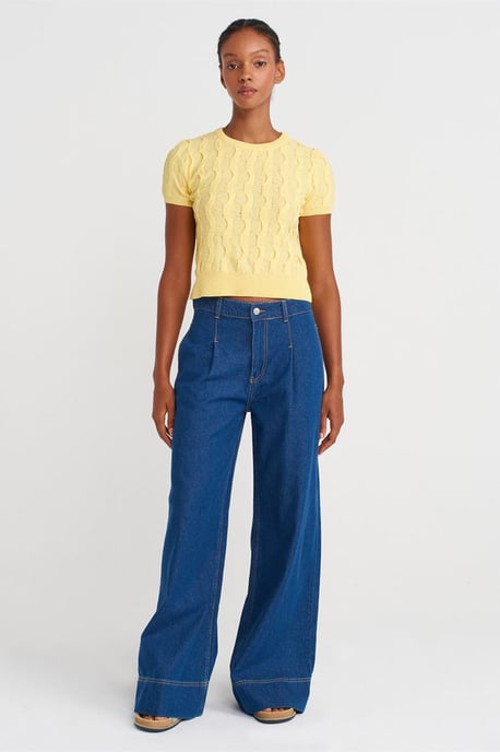 Strukturierte Ripp-Crop-Bluse - Image 4