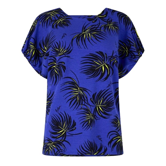 Biba - Bluse für Damen, V-Ausschnitt, Jersey, leger (Blau) - Image 2