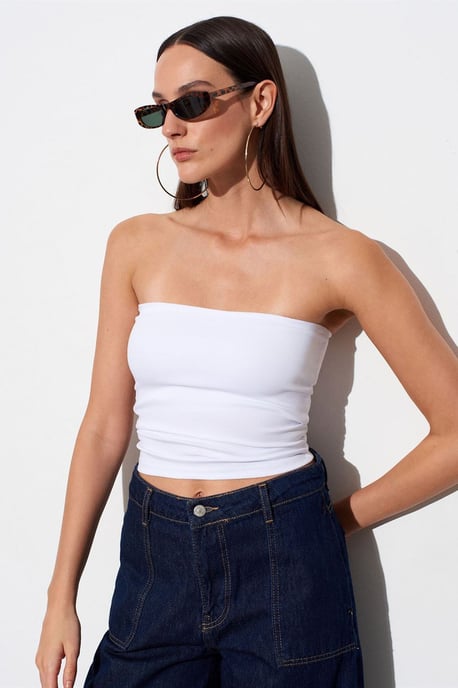 Trägerlose Bodycon Bandeau-Bluse - Image 1