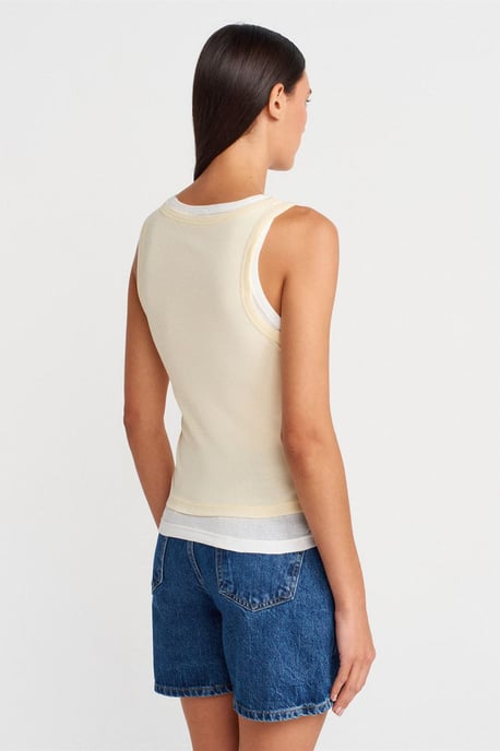 Rippstrick-Baumwoll-Ärmellose Cami-Bluse - Image 2