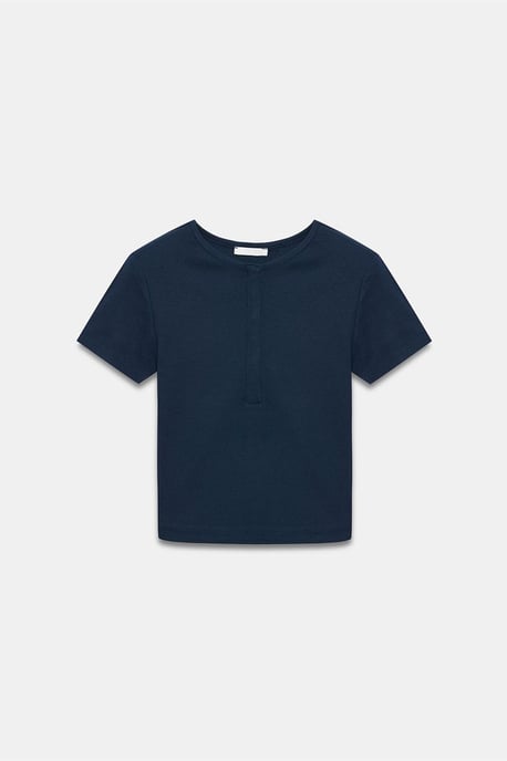 Slim Fit Crop-Jersey-Bluse - Image 5