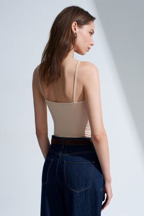 Spitzen-V-Ausschnitt ärmellose Cami-Bluse - Image 2