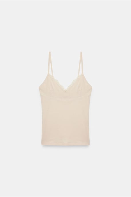 Spitzen-V-Ausschnitt ärmellose Cami-Bluse - Image 6