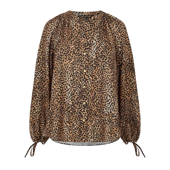 Biba - Bluse für Damen, Knopfleiste (Braun/Schwarz) - Image 2