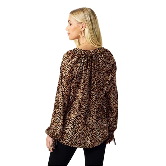 Biba - Bluse für Damen, Knopfleiste (Braun/Schwarz) - Image 3
