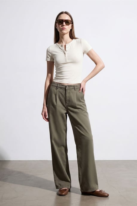 Slim Fit Crop-Jersey-Bluse - Image 3