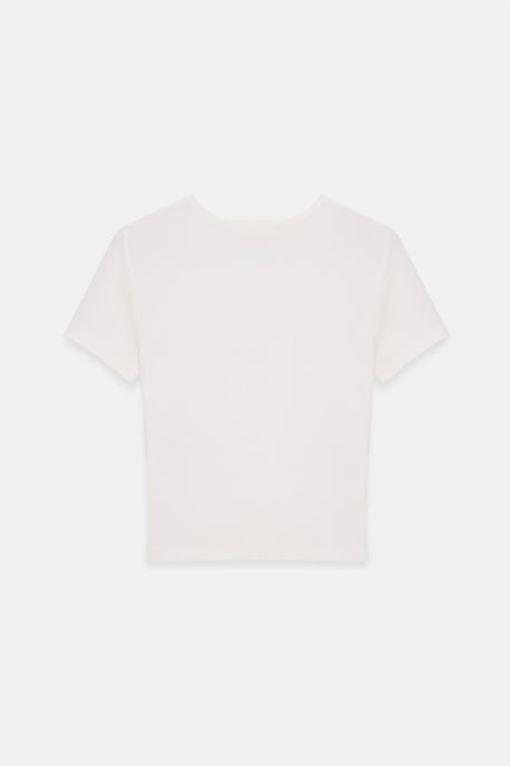 Slim Fit Crop-Jersey-Bluse - Image 4