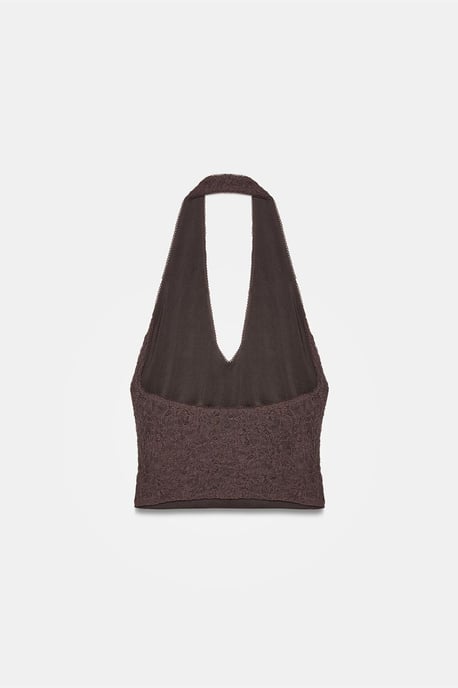 Damen Spitze Neckholder Crop Bluse - Image 6