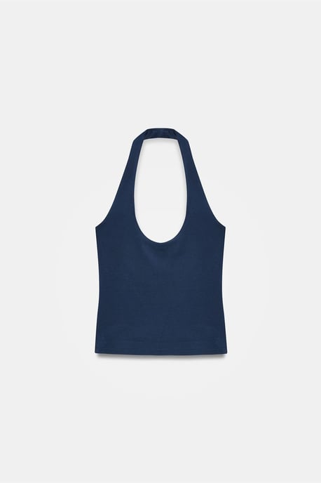 Halterneck Cut-Out Slim Fit Bluse - Image 5