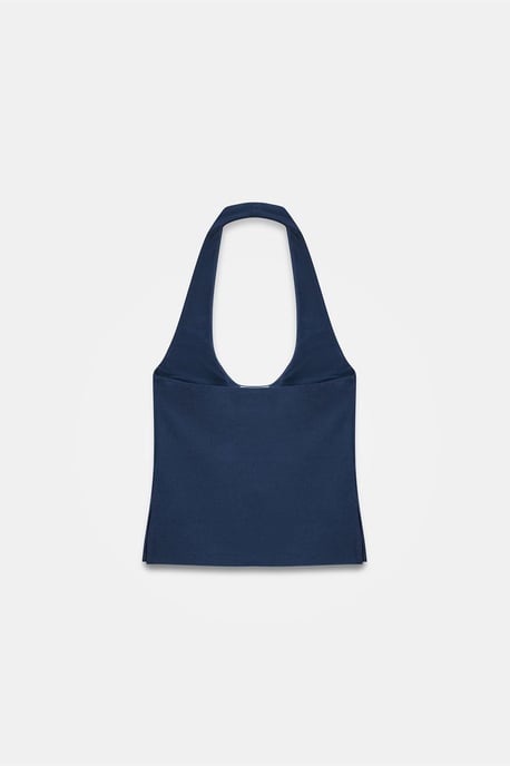 Halterneck Cut-Out Slim Fit Bluse - Image 6