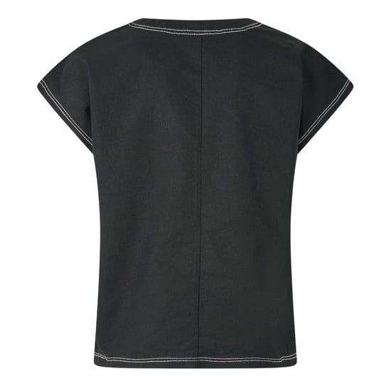 Vero Moda - Bluse für Damen, V-Ausschnitt, kurzärmlig (Schwarz) - Image 2