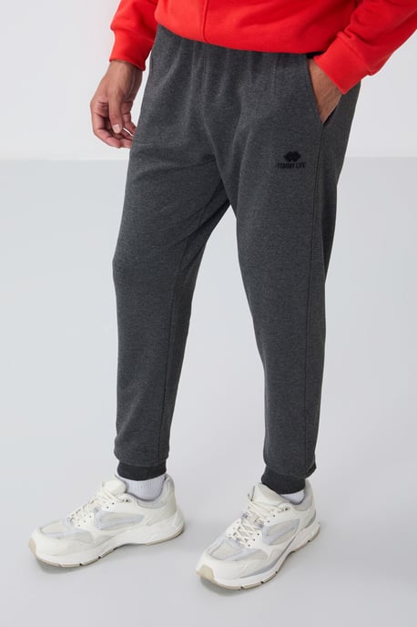 Herren Fleece-Sweatpants in Unifarben - Image 2