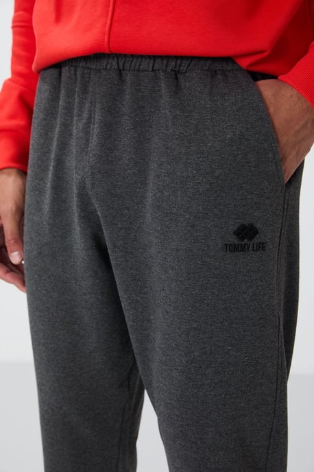 Herren Fleece-Sweatpants in Unifarben - Image 4